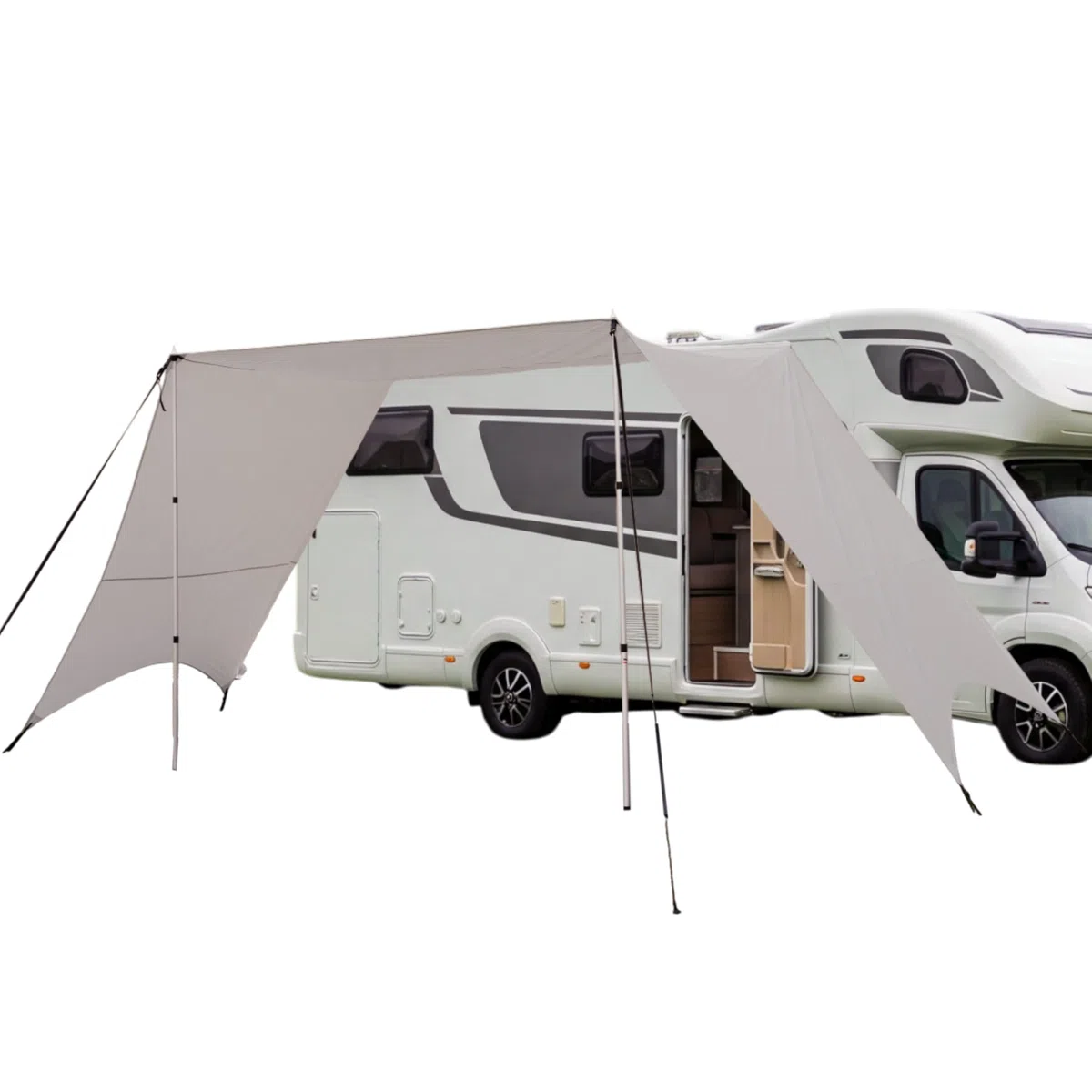 Sonnensegel 250x240 mit Seitenwänden Wohnwagen Vorzelt Camping Gestänge Sonnenschutz 5000mm Wasserfest Tarp