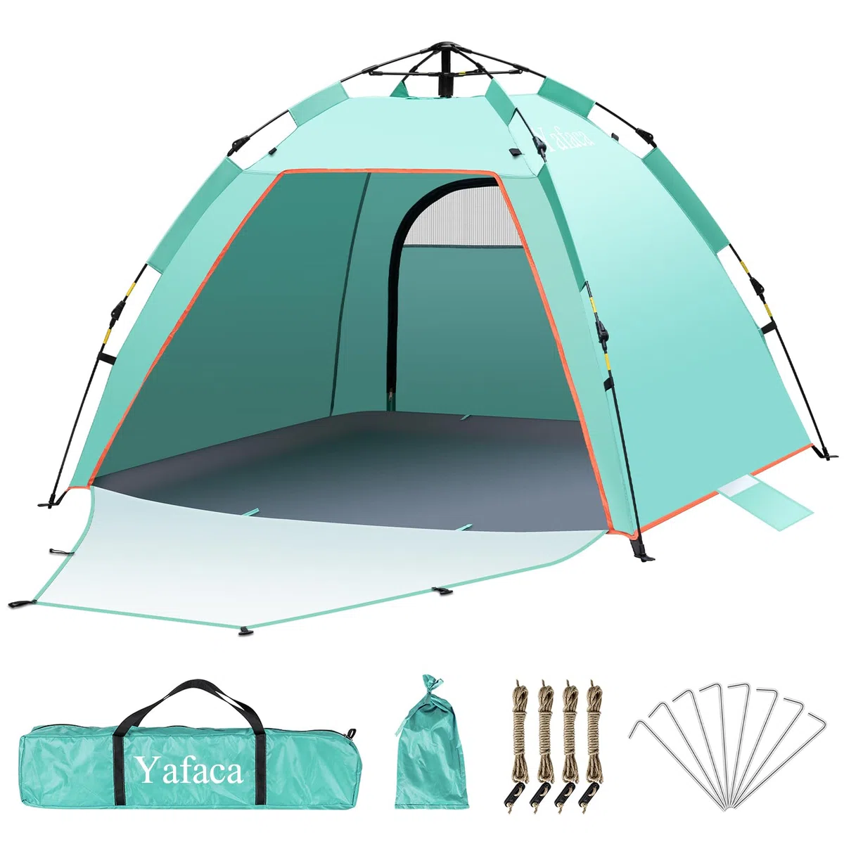 Yafaca Strandmuschel, 1-3 Personen Automatische Pop Up Zelt, Großes UV Schutz 50+ Sonnenschutz Tragbar Zwei Türen Leichtes Pop Up Strandzelt für Garten, Fischen, Picknick