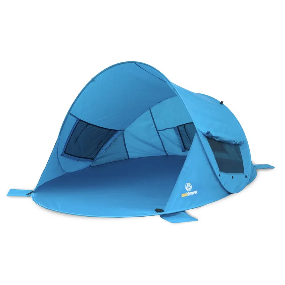 Outdoorer Pop up Strandmuschel Zack Premium UV 80 Sonnenschutz Strandzelt Windschutz