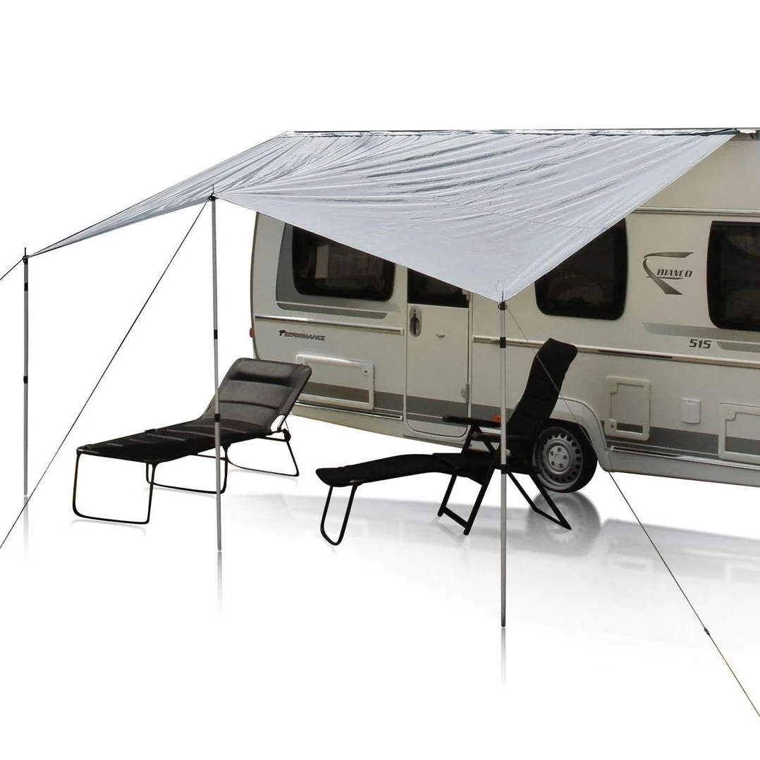yourGEAR Wohnwagen Sonnensegel Caravan Tarp 4 x 2,4 m Sonnendach UV 50+ Schutz wasserdicht 5000 mm Doppelkeder 7 mm 5 mm
