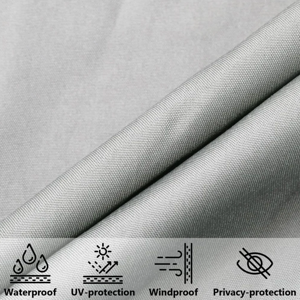 vidaXL Sonnensegel, Sonnenschutz UV Schutz für Balkon Garten Terrasse, Sonnendach Wasserfest, Windschutz Wetterschutz, Hellgrau 5x6x6m 100% Polyester Oxford