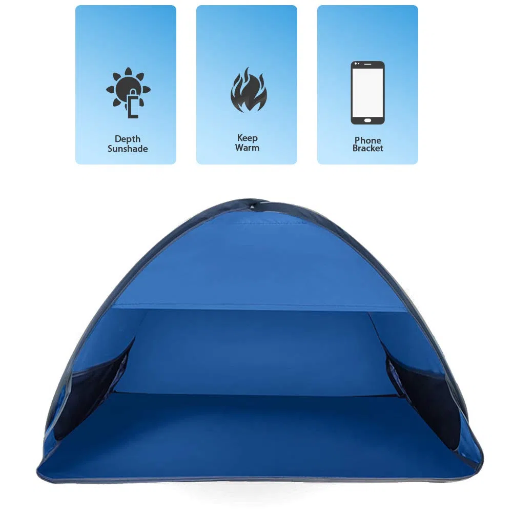 Kleines Pop-up-Strandzelt - Sonnendach - Instant Face Shade Vordach - Anti-UV - für Outdoor Strand Camping Angeln Wandern