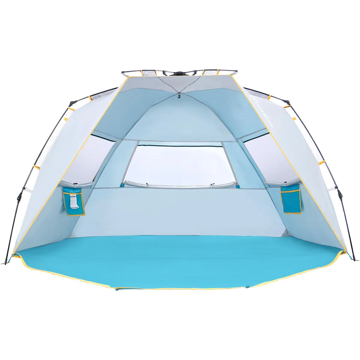 Wolfwise Strandmuschel UV-Schutz 50+ Wasserabweisend 280x145x145cm Blau Camping