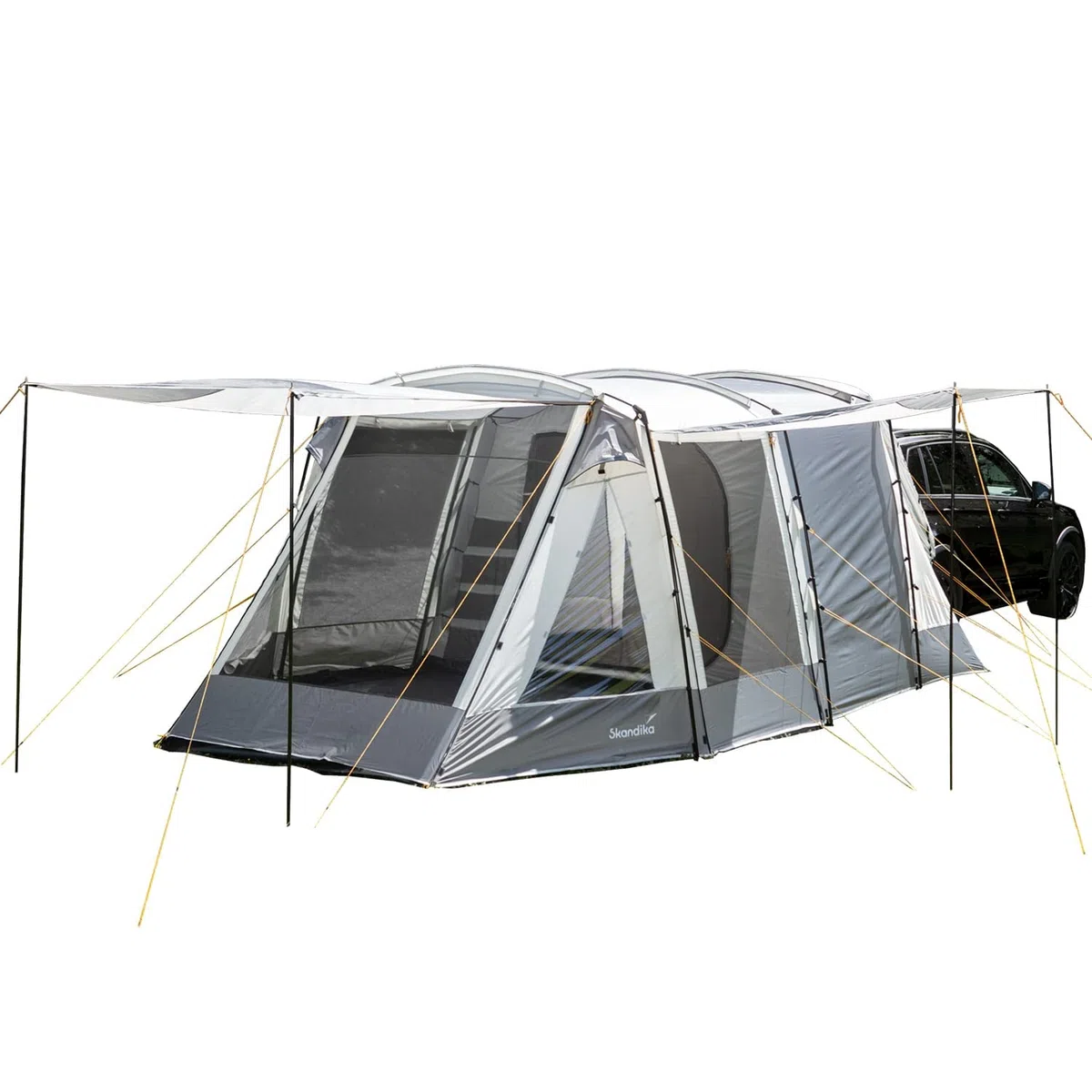 Skandika Heckzelt Pitea XL Up für 4 Personen | Freistehendes Autozelt mit Schlafkabine, 2 m Stehhöhe, wasserdicht, 3000 mm Wassersäule | Camping Vorzelt für SUV, Caddy, Auto
