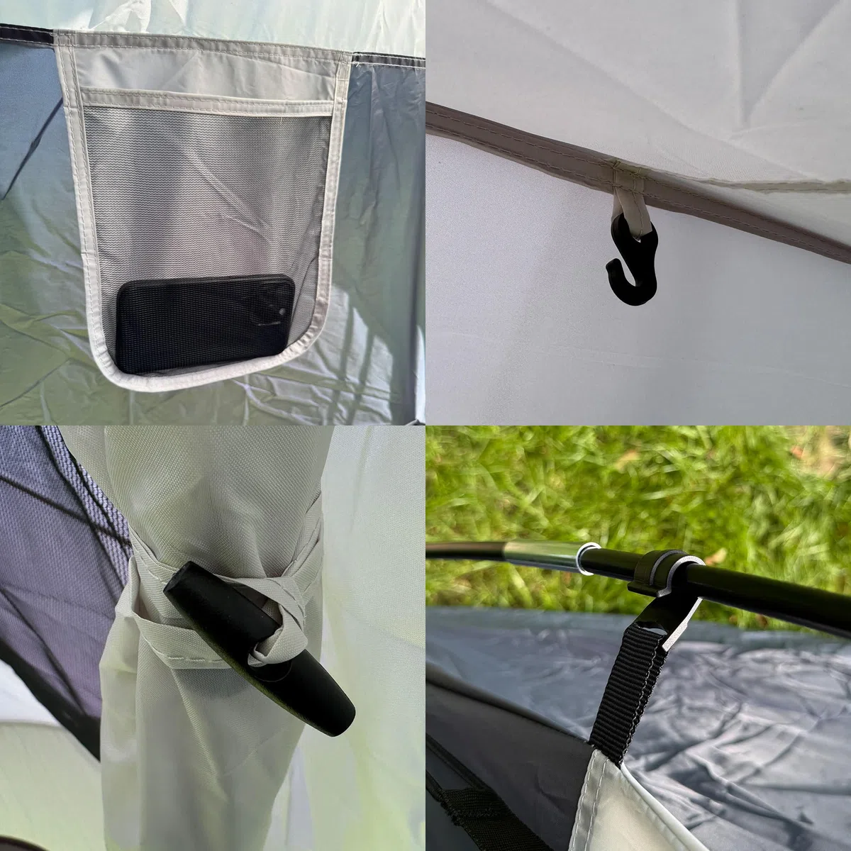 Heckzelt Auto 240 x 240 x 205 cm, Heckzelt SUV, Autozelt und Auto Heck Vorzelt für Van, Bus, PKW und Camping, freistehend, mit Moskitonetz, Anthrazit Grau