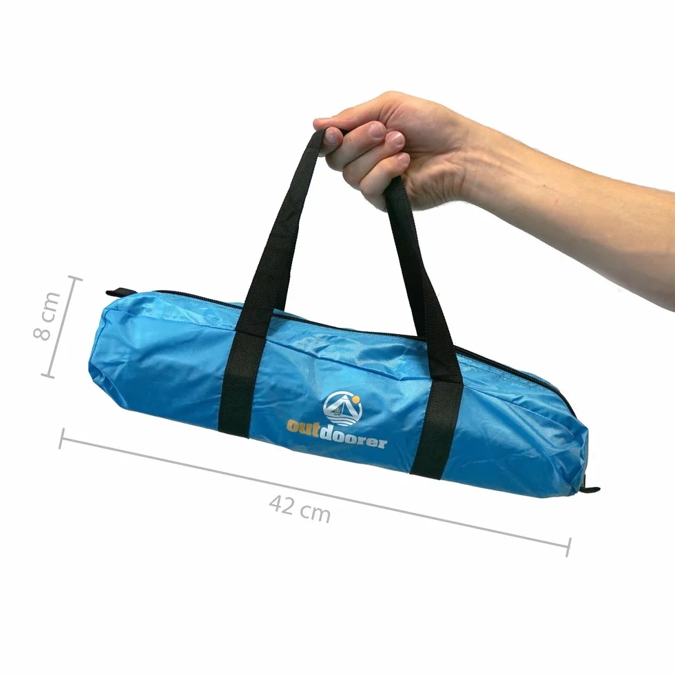 outdoorer Strandmuschel Helios - Reise-Strandmuschel, UV Schutz 80, Mini-Packmaß, Strandzelt, Sonnenschutz & Windschutz