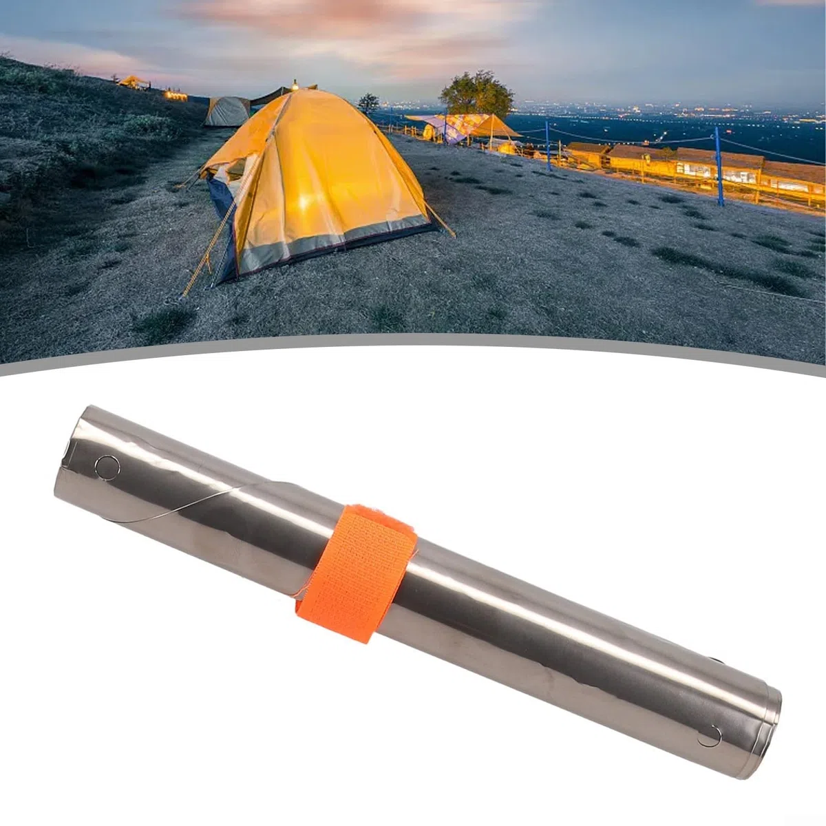 Tragbarer Titan-Windschutz, Magnetverschluss, höhenverstellbar, einfache Lagerung (19 cm)