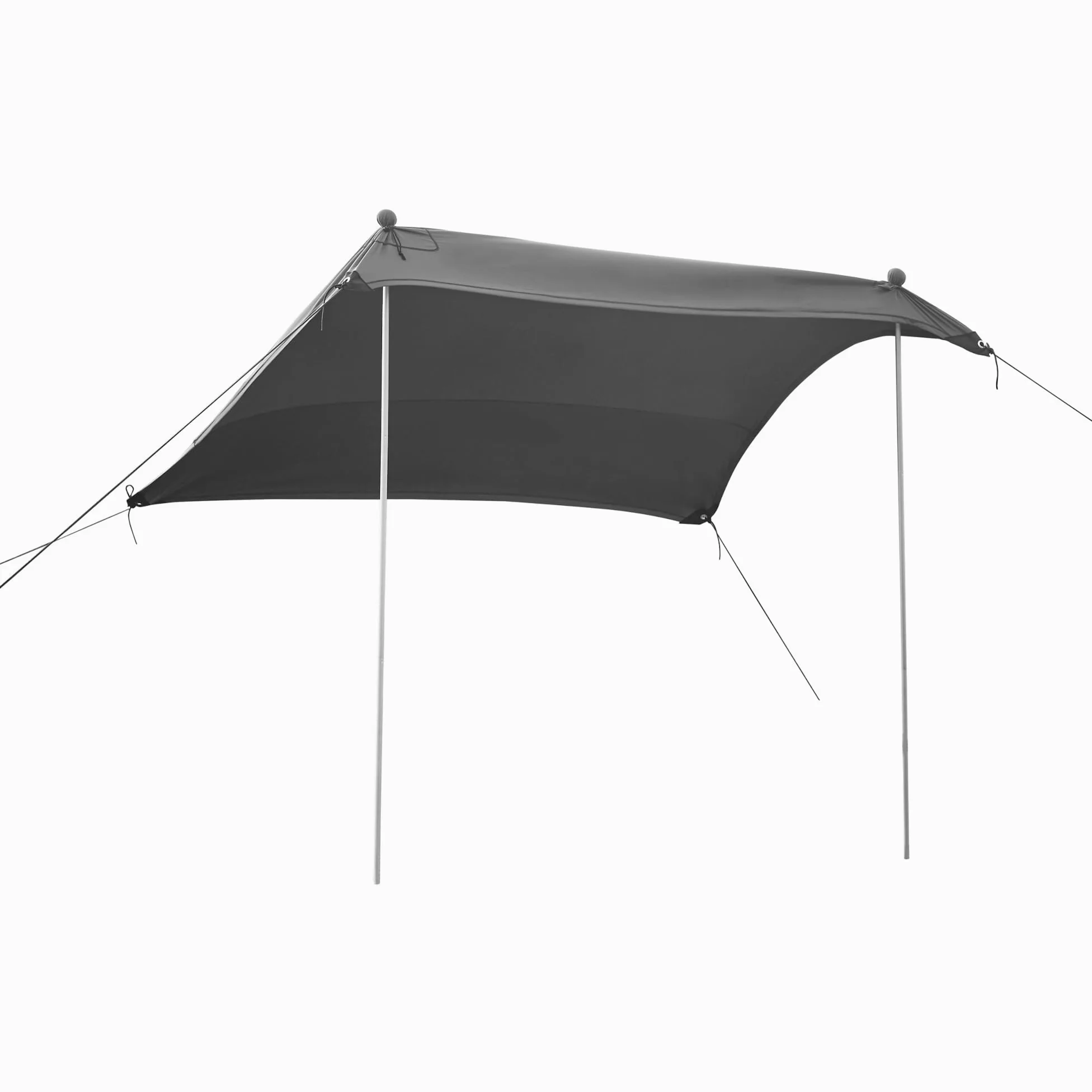 pro.tec Strandzelt Bernheze Sonnensegel Schattensegel Sonnenzelt mit 2 Alu-Stangen und 4 befüllbaren Sandtaschen Sonnendach 200x200x170cm (LxBxH) Grau