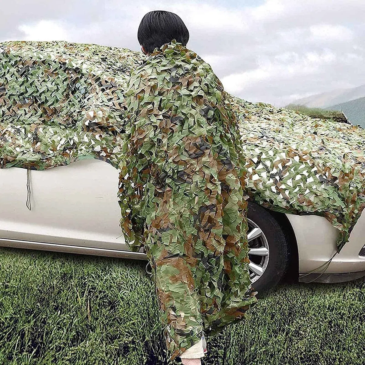Pxzybd Bundeswehr Verstärktes Tarnnetz,Sonnenschutz Tarnung Netz,Camouflage Netz Wald,Für Camping,Jagd,Dekoration,Autoabdeckung,Tarnnetz Sichtschutz 2m 3m 4m 5m 6m 8m 9m 10m,Jungle-2x3m(6.6 * 9.8ft)