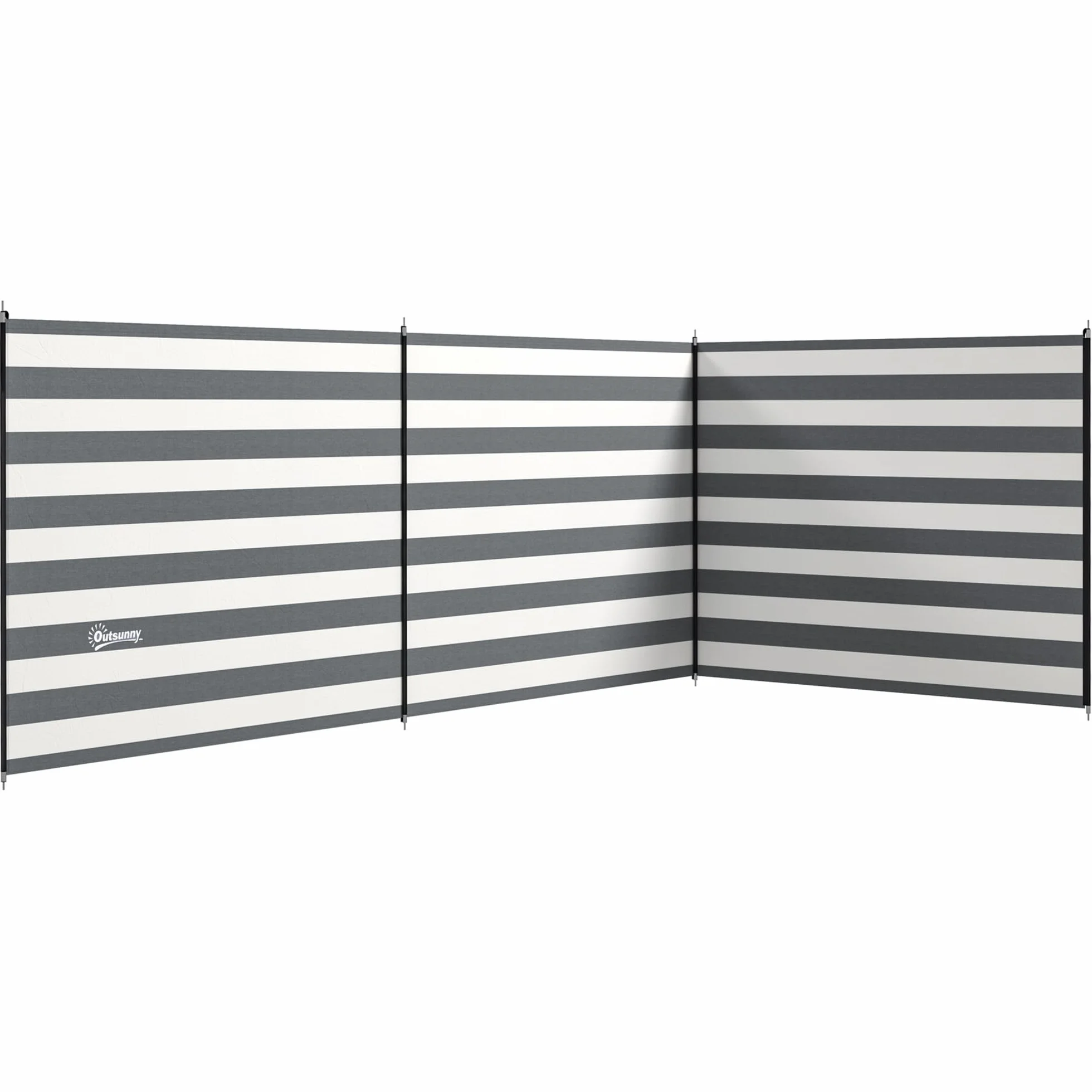 Outsunny Windschutz Camping Sichtschutz 540 x 150 cm mit 4 Stahlstangen Tragetasche