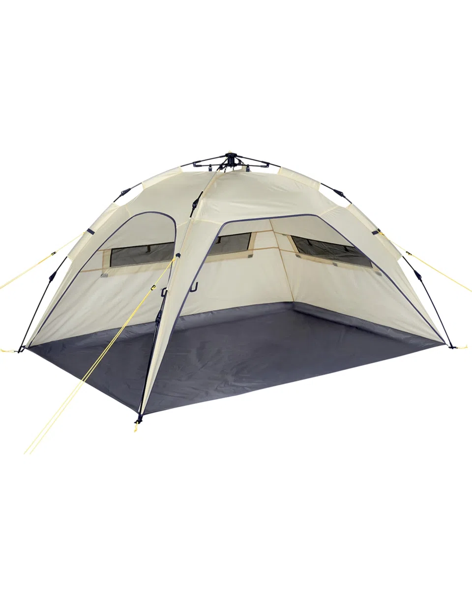 Uquip Strandmuschel Buzzy boulder 150 x 110 x 215 cm UPF 50+ Strandzelt Schutz vor Sonne Wind Regen tragbares Beach Zelt Quick-Up System