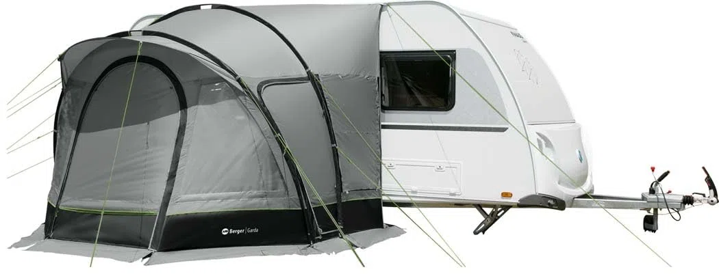 BERGER Garda Reisevorzelt 3 x 3 m | Wohnwagen Camping-Vorzelt mit Stehhöhe | schneller Aufbau | Anbauhöhe von 240 bis 255 cm | Wassersäule 3000 mm, UV-beständig