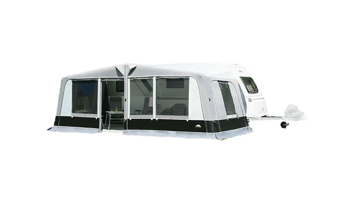 DWT - aufblasbares Vorzelt - Wohnwagen - Scala Air 280 - herausnehmbare Vorder- und Seitenwände - Ganzzelt 280 cm Tiefe - Air-In-System