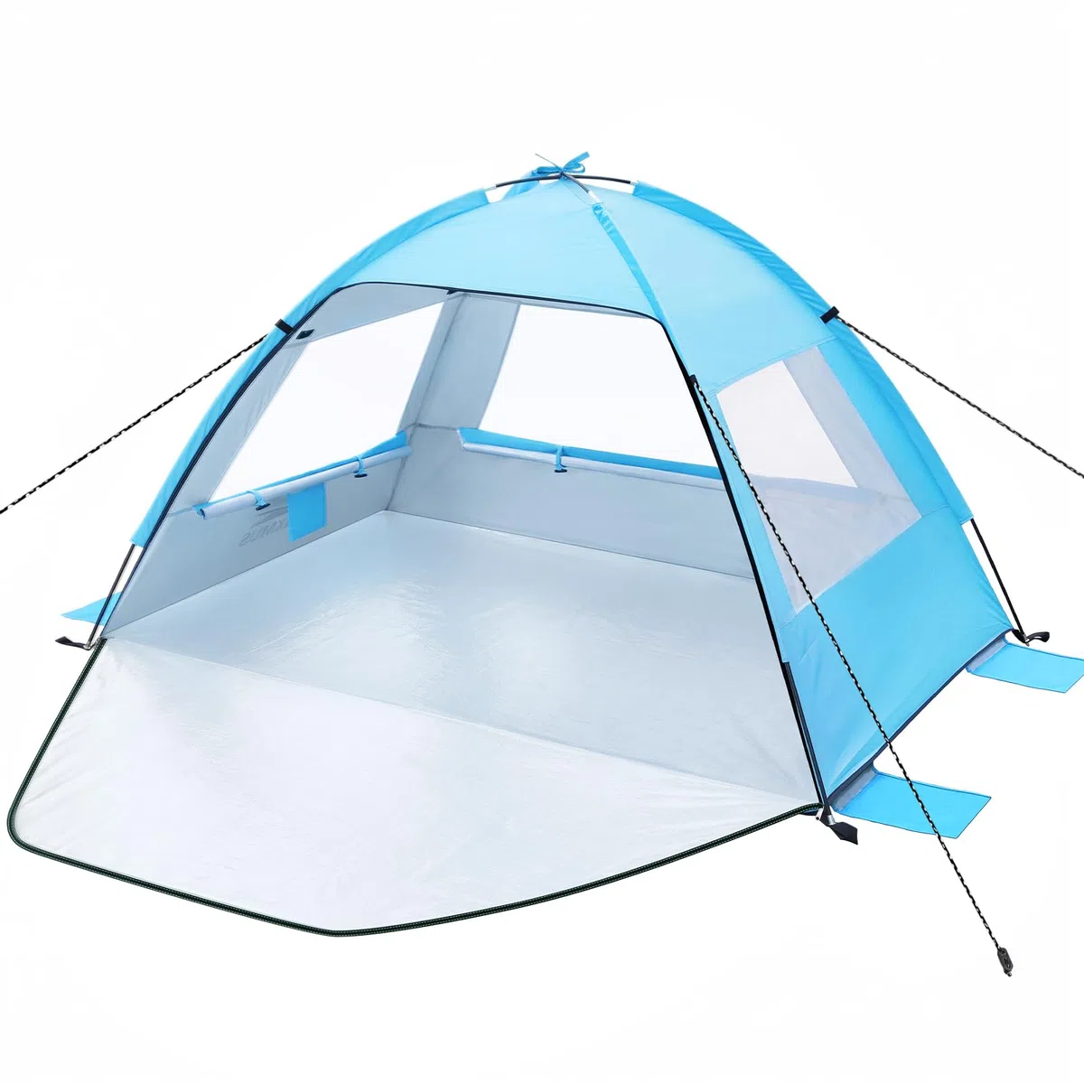 Strandmuschel für 1-3 Personen, Strandzelt mit UV-Schutz 50+ Windschutz, Stabiles Sonnenschutz Strand Zelt, Beach Tent with Carry Bag mit kleines Packmaß für Baby Kinder Familie Camping Garten Strand