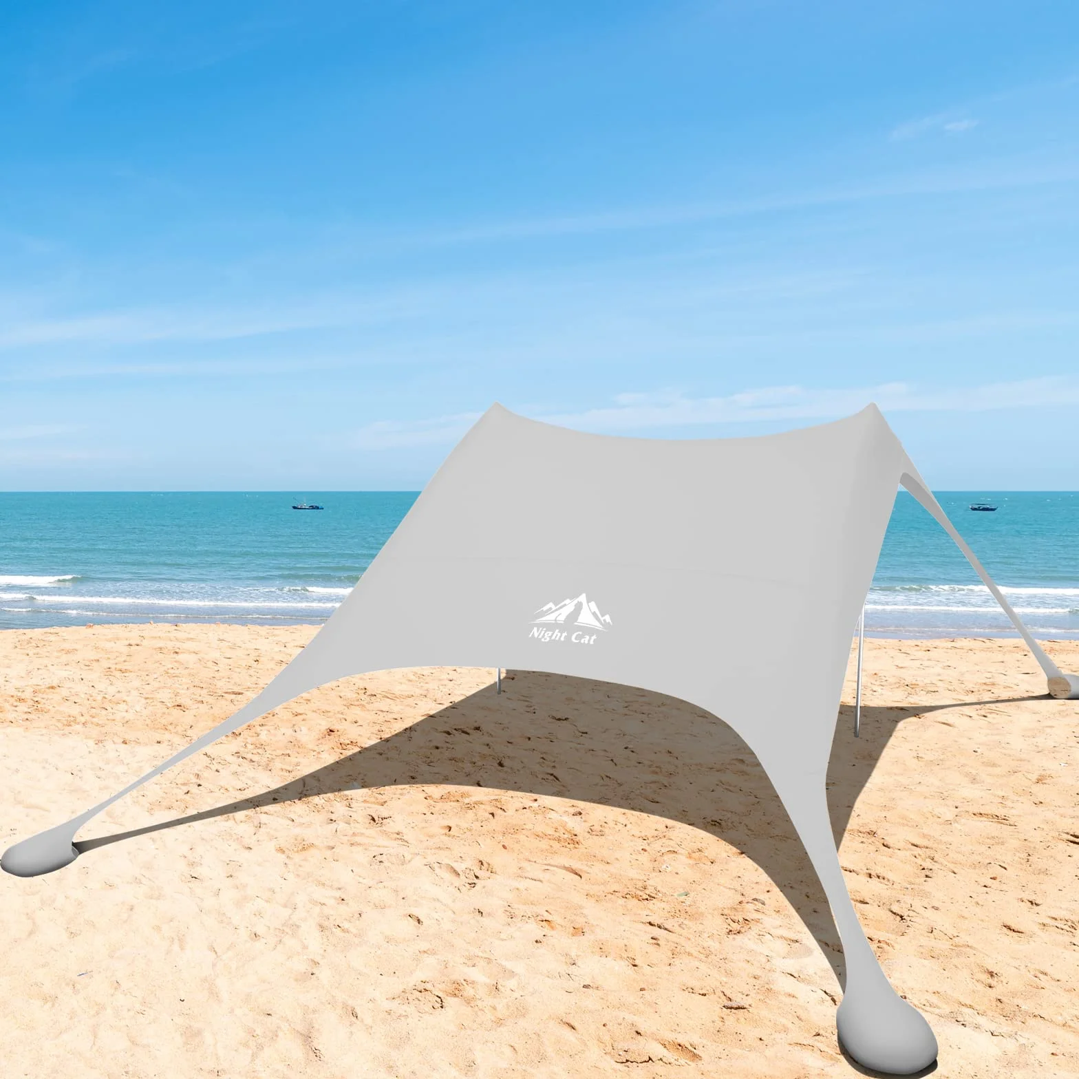 Night Cat Strandzelt Lycra Schatten Zelt Strandmuschel Sonnensegel Sun Shelter UV-Schutz UPF 50+ mit Sandsack Anker