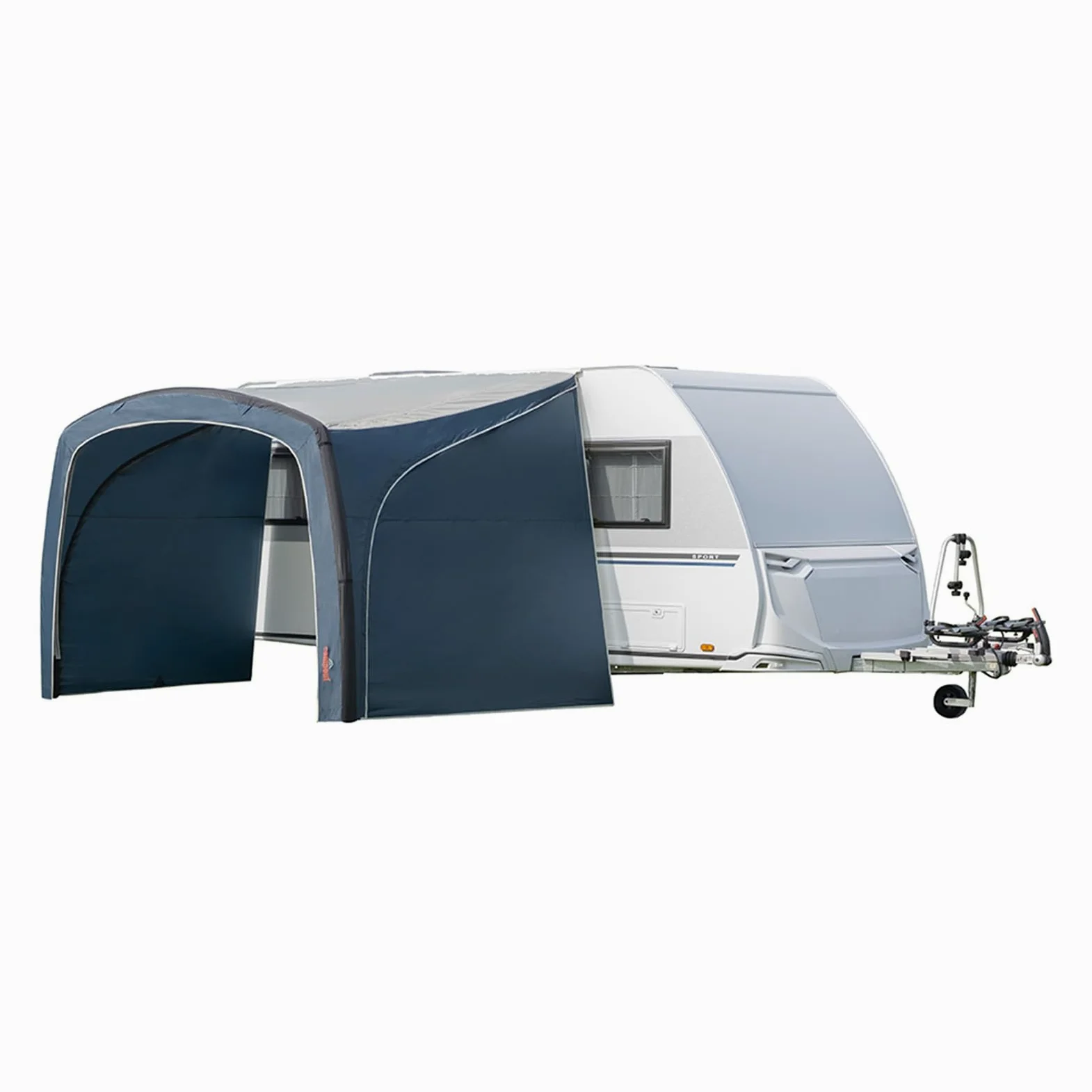 Campout Aufblasbares Vorzelt für Wohnwagen & Wohnmobil – 300 x 250 cm – 3000 mm Wassersäule – Anbauhöhe 235-250 cm – Aufbau in 15 Min – Inkl. Pumpe & Sturmabspannleinen