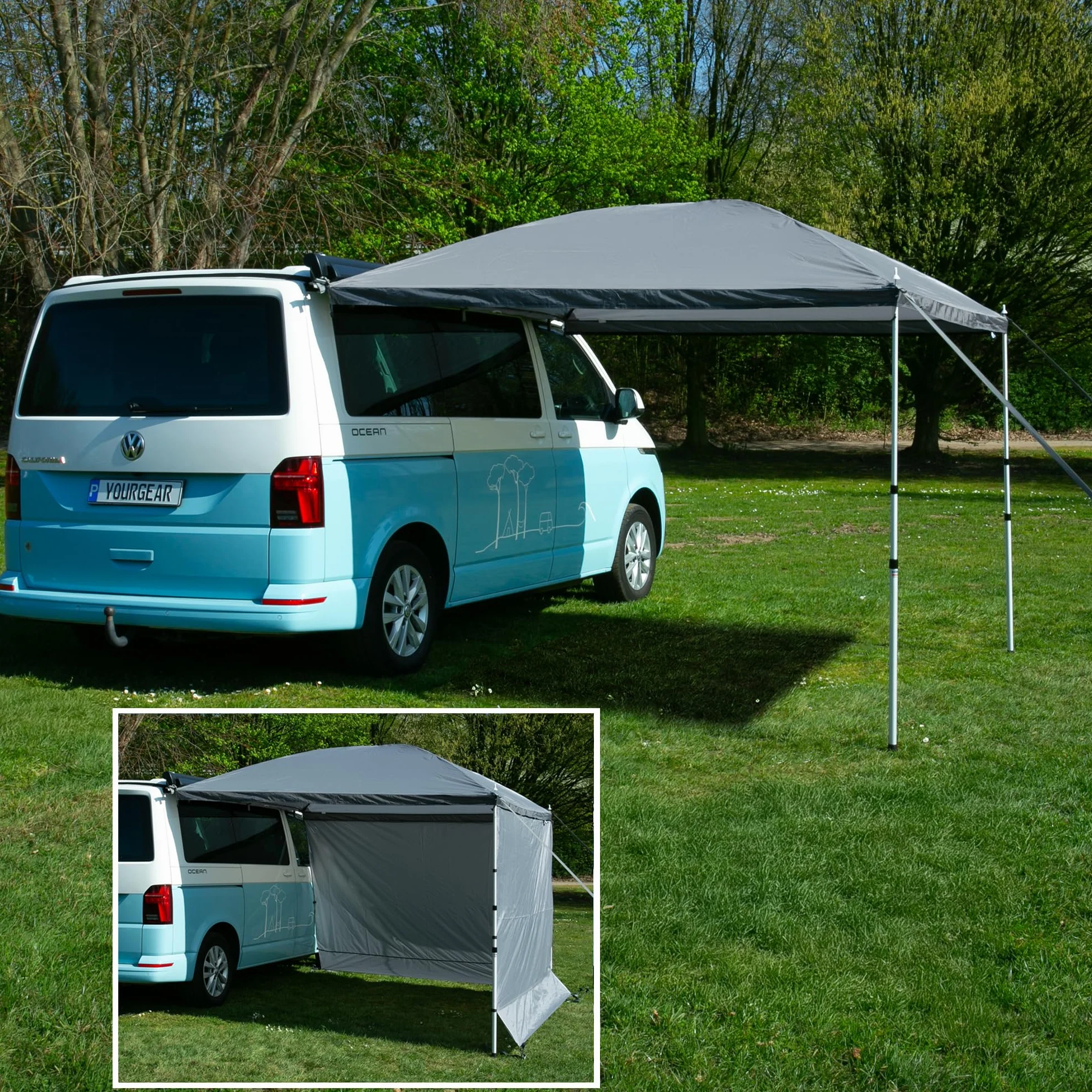 your GEAR Parasol Canopy Sonnendach für Camper mit UV 50+ Schutz und 5000mm Wassersäule - Passend für Multivan & VW T-Modelle