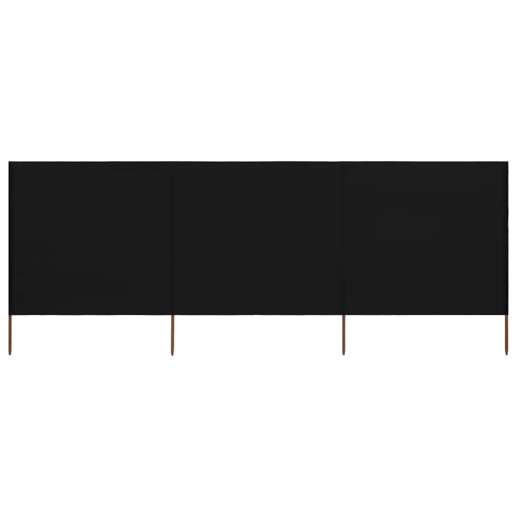 vidaXL Windschutzgewebe Faltbar Windschutz Sichtschutz Sonnenschutz Camping Balkon Terrasse Garten Zaun Strand 3-tlg. 400x120cm Schwarz