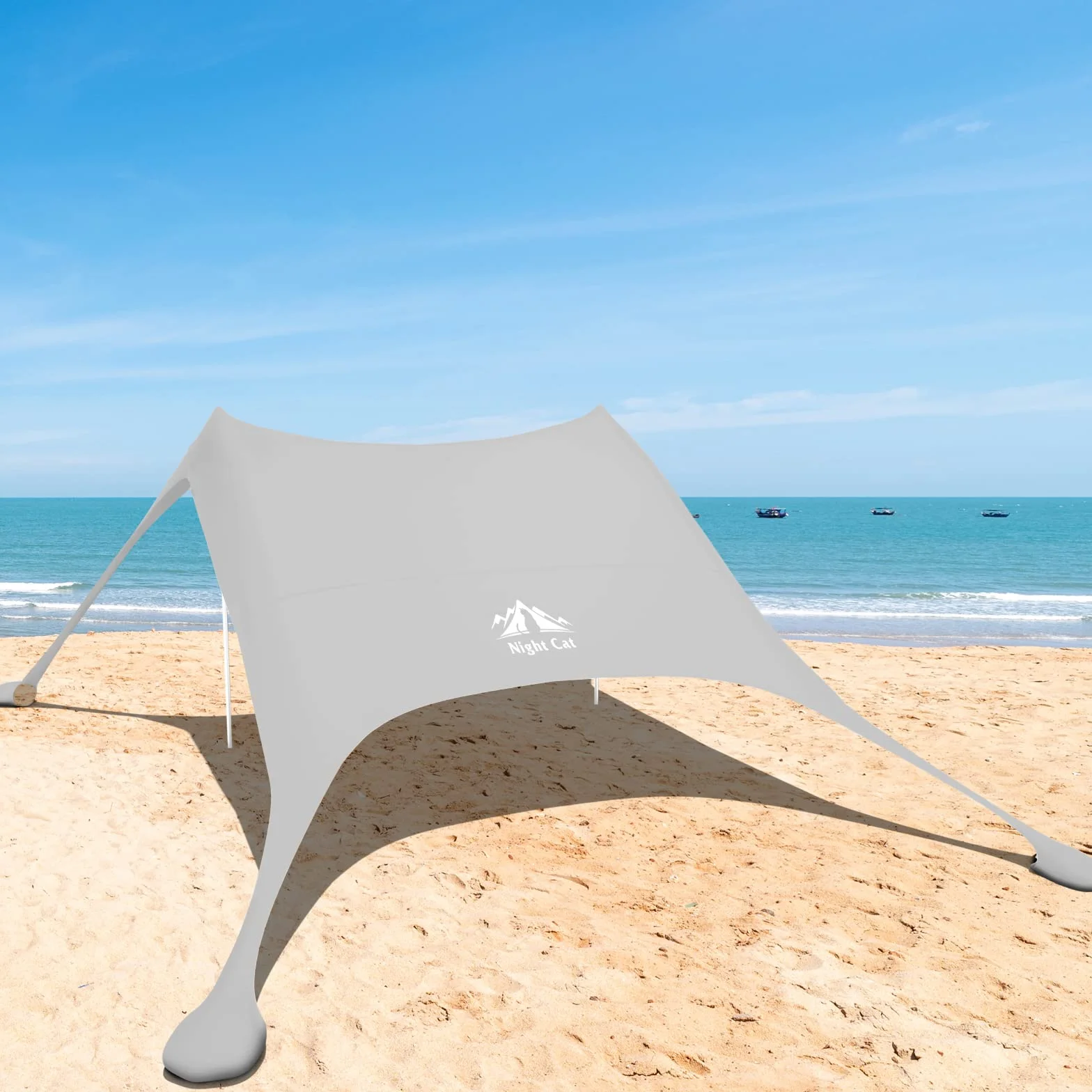 Night Cat Strandzelt Lycra Schatten Zelt Strandmuschel Sonnensegel Sun Shelter UV-Schutz UPF 50+ mit Sandsack Anker