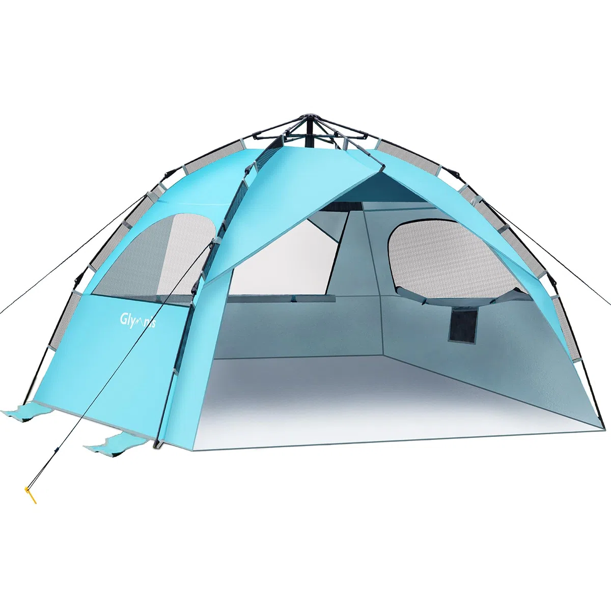 Glymnis Strandmuschel Quick Up Strandzelt Automatisches Zelt UV-Schutz 50+ Windschutz für 4-6 Personen Blau