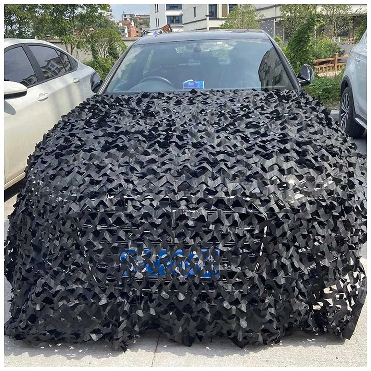 Tarnnetz Schwarz 4x6m,sonnensegel,verstärktes Camouflage Netz,strapazierfähiges Schattennetz,militärisches Tarnschutznetz,für Jagd Freien,pergola-Sonnenschutz,gartendekoration,4x4m(13 * 13ft)