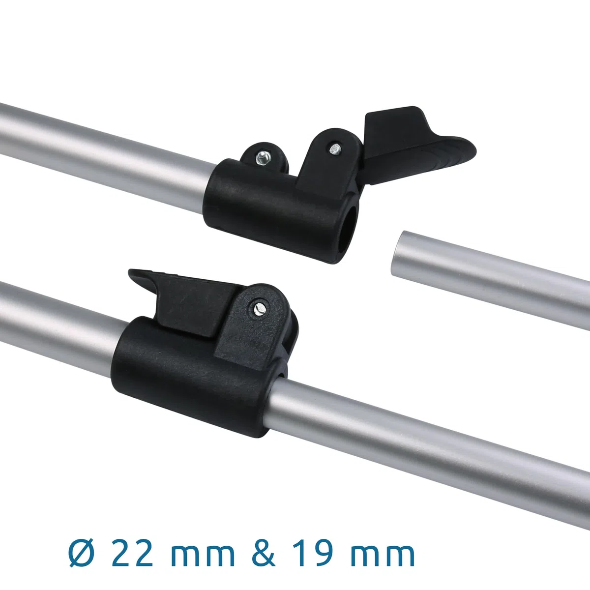 your GEAR Windbreak Pole Set - Teleskopierbare Aluminiumstangen für Camping Sicht- und Windschutz, stabil und einfache Montage - 100 bis 180 cm