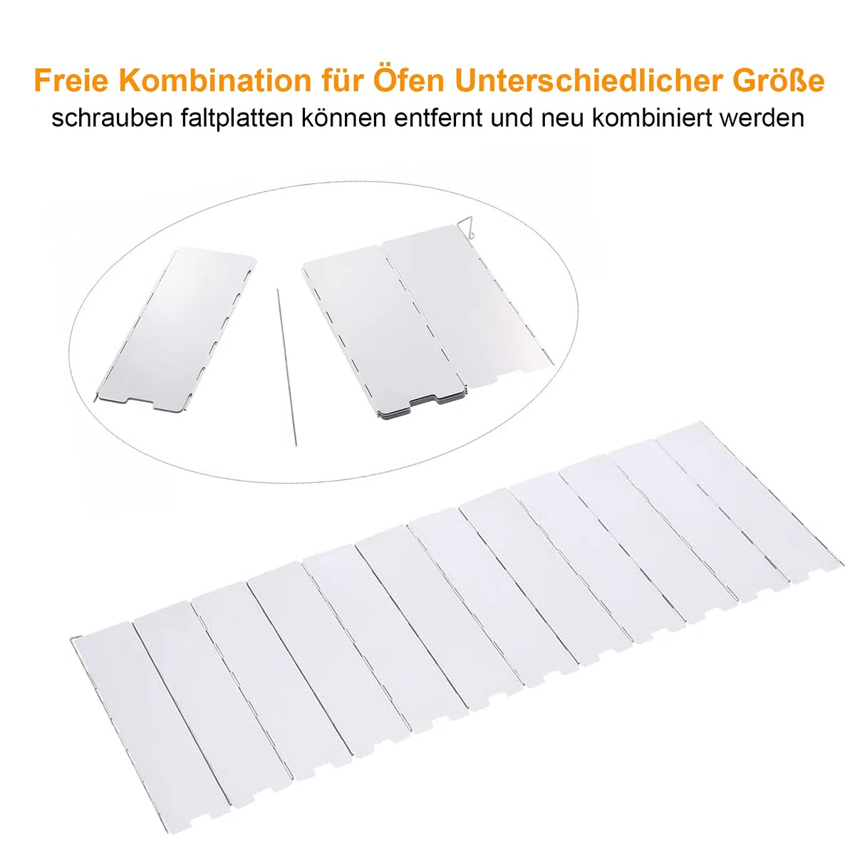 Faltbarer Windschutz für Gaskocher 10/12-Lamellen Aluminium Gaskocher Windschutz Outdoor Campingkocher Windschutzscheibe Windblockade für Camping Picknick BBQ