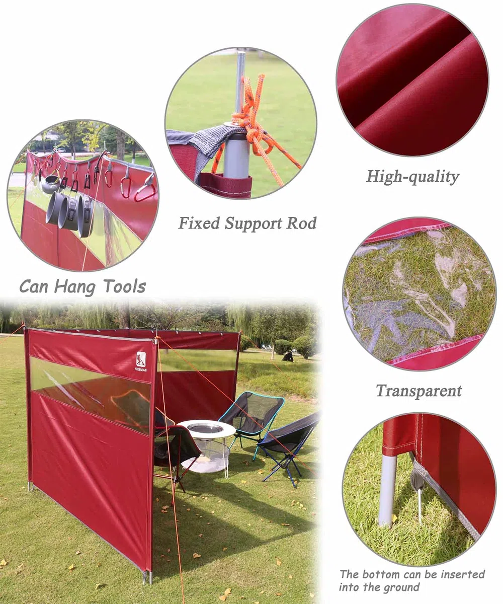 HIKEMAN Camping Windschutz Sichtschutz Garten - Strand Windschutz mit Sichtfenster,Outdoor Caravan Privacy Shield,kann als Zeltplane für Picknick,Grill,Lagerfeuer verwendet Werden